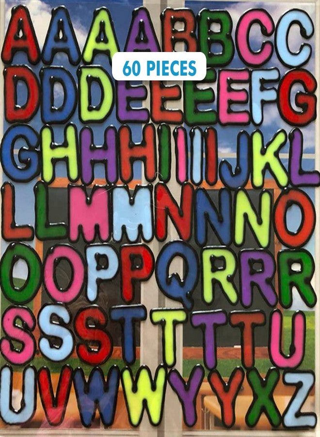 JesPlay Alphabet and Letter Gel Window Clings for Kids (60 pc Double Set) - Window Stickers for Toddlers, Gel Clings Window Decals Jelly Reusable Sticker - Home Car Plane Airplane Activities (Jesplay USA) - Image 1